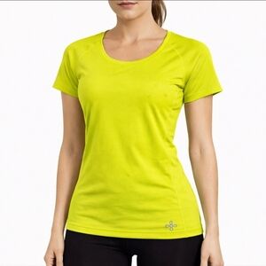 Tommie Copper Lime Green Short Sleeve Compression Top Size S